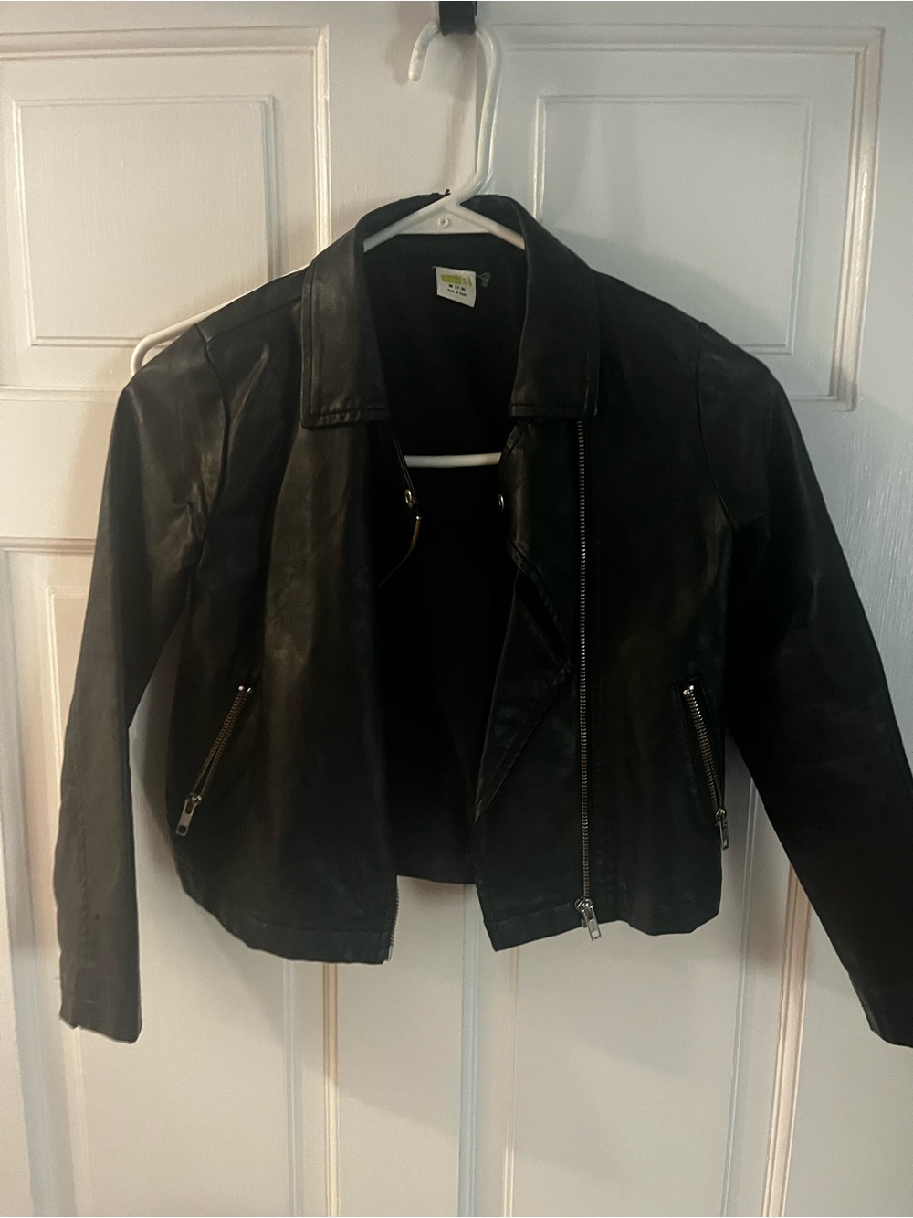 Crazy 8 Black Faux Leather Moto Jacket for Kids